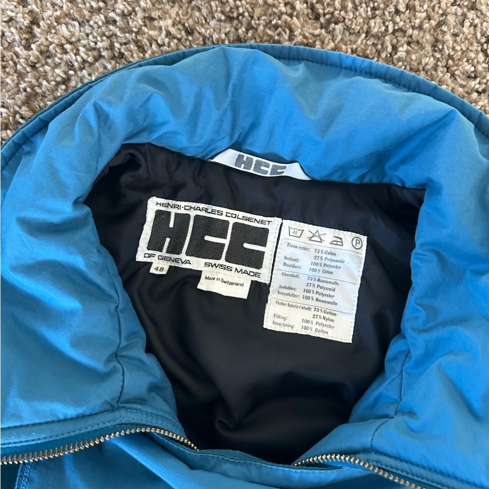 RARE Vtg 90s HCC Henri Charles Colsenet Coast Guard Full Ski snow Suit 48 Swiss - Picture 2 of 14
